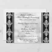 Aangepaste zilveren huwelijksjubileum feest uitnod kaart (Voorkant)