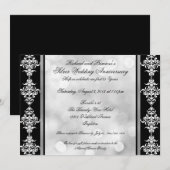 Aangepaste zilveren huwelijksjubileum feest uitnod kaart (Voorkant / Achterkant)