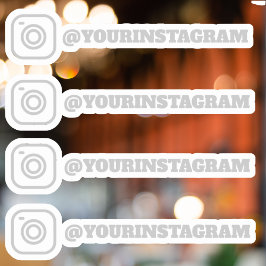 Aangepaste Zilveren Instagram Social Media Handle  Sticker