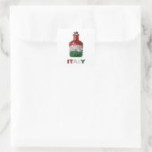 Aangepaste zilveren ITALY vierkante sticker (Tas)