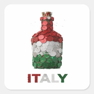 Aangepaste zilveren ITALY vierkante sticker