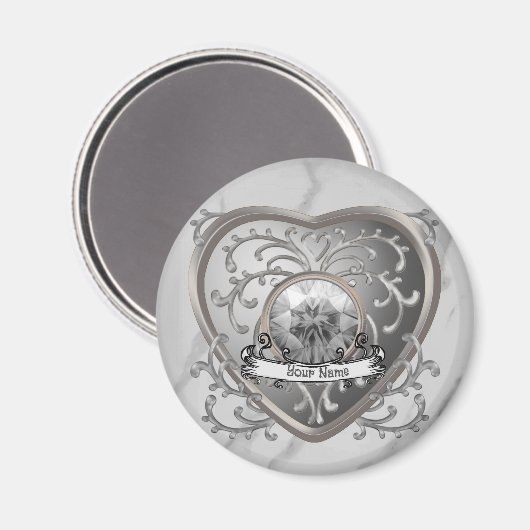 Aangepaste Zilveren Juweel Fairy Hart magneet (Voorkant / Achterkant)