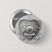 Aangepaste Zilveren Juweel Fairy Heart Ronde Button 5,7 Cm (Voorkant /achterkant)