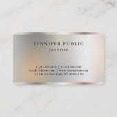 Aangepaste Zilveren Metallic Look Luxe Premium Pea Visitekaartje (Achterkant)