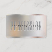 Aangepaste Zilveren Metallic Look Luxe Premium Pea Visitekaartje (Voorkant)