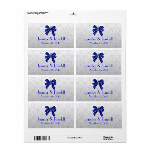 Aangepaste zilveren Toon Damask Mini Wijnfles Labe Etiket (Full Sheet)