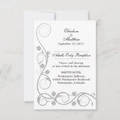 Aangepaste zilveren wervelingen ontvangstkaarten kaart (Voorkant)