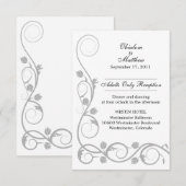 Aangepaste zilveren wervelingen ontvangstkaarten kaart (Voorkant / Achterkant)