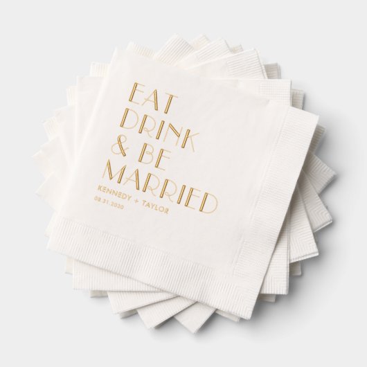 Aangepaste zin Folie bruiloft servetten (Insitu (Gestapeld))