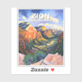 Aangepaste Zion National Park Angels Landing Leven Sticker (Vel)