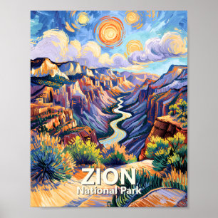 Aangepaste Zion National Park Canyon Zonsondergang Poster