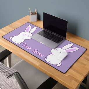 Aangepaste Zittende Bunny Knuffel Paarse Pastel Kl Bureaumat