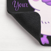 Aangepaste Zittende Eend Paarse Strik Cute Kawaii Muismat (Hoek)