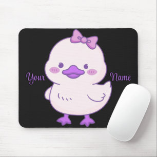Aangepaste Zittende Eend Paarse Strik Cute Kawaii  Muismat