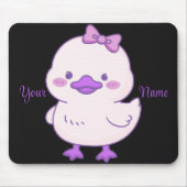 Aangepaste Zittende Eend Paarse Strik Cute Kawaii Muismat (Voorkant)