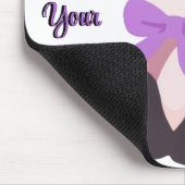 Aangepaste Zittende Panda Paarse Strik Cute Kawaii Muismat (Hoek)