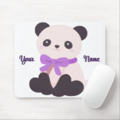 Aangepaste Zittende Panda Paarse Strik Cute Kawaii Muismat (Met muis)
