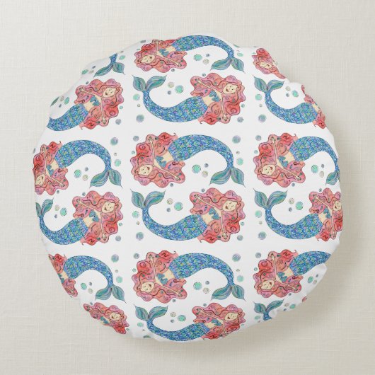 Aangepaste zitting voor Zeemeermin Rond Kussen (Achterkant)