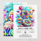 Aangepaste zoete chocolade bewerkbare verjaardag kaart (Voorkant / Achterkant)