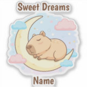 Aangepaste Zoete Dromen Capybara Sticker (Voorkant)