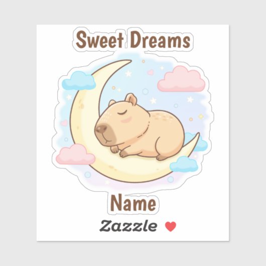 Aangepaste Zoete Dromen Capybara Sticker (Vel)