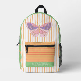 Aangepaste zoete kleuren Strepen Perzik Groene Vli Bedrukte Rugzak