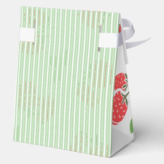 Aangepaste zoete kleurrijke aardbei Strepen groen Bedankdoosjes (Achterkant)