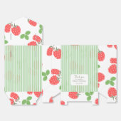 Aangepaste zoete kleurrijke aardbei Strepen groen Bedankdoosjes (Ongevouwen)