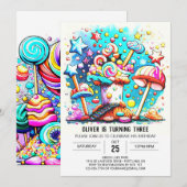 Aangepaste Zoete Lollipop Verjaardag Kaart (Voorkant / Achterkant)