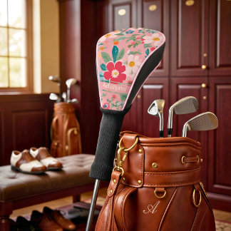 Aangepaste zoete vintage bloem cadeaus voor vrouwe golfheadcover