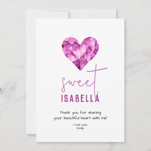 Aangepaste zoete vriend liefde kaart met paars har (Voorkant)