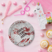 Aangepaste Zombie Blood Paper-Borden Papieren Bordje (Feest)