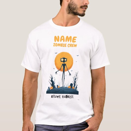 Aangepaste Zombie Crew Halloween Shirt (Voorkant)