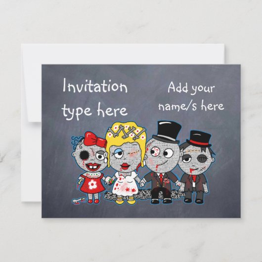 Aangepaste zombies bruid bruidegom accessoires voo kaart (Voorkant)