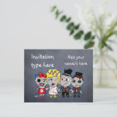 Aangepaste zombies bruid bruidegom accessoires voo kaart (Staand voorkant)