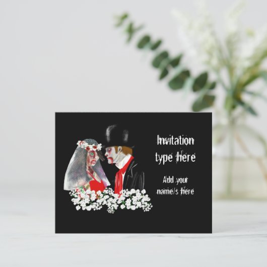 Aangepaste zombies bruiloft bruid bruidegom access kaart (Staand voorkant)