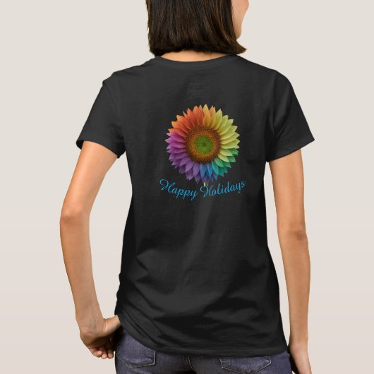 Aangepaste Zomer Blooms Vakantie T-shirt (Achterkant)