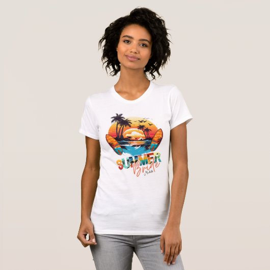 Aangepaste zomer bruid bruidsfeest t-shirt (Voorkant volledig)