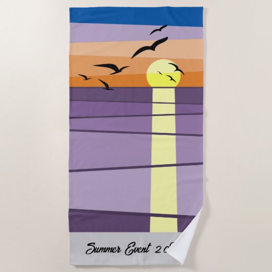 Aangepaste zomer evenement jaar veld · Volledige z Strandlaken (Voorkant)