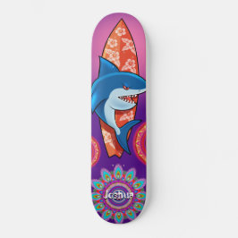 Aangepaste zomer haai surf mandala skateboard