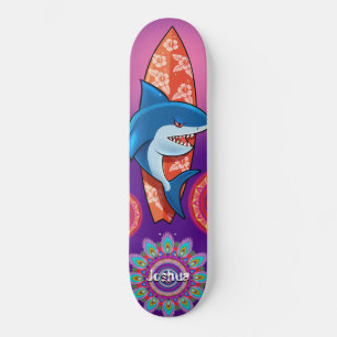 Aangepaste zomer haai surf mandala skateboard