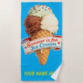 Aangepaste Zomer is voor Ijs Strandlaken (Voorkant)