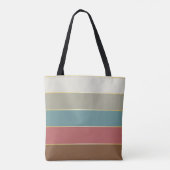 Aangepaste zomer kleur blokstrepen tote bag (Achterkant)
