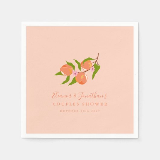 Aangepaste zomer perzik fruit boho koppel bruiloft servet (Voorkant)