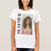 Aangepaste ZOMER Sfeer Foto Collage Verticale Teks T-shirt (Voorkant)