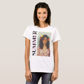 Aangepaste ZOMER Sfeer Foto Collage Verticale Teks T-shirt (Voorkant volledig)