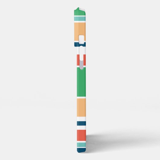 Aangepaste Zomer Sinaasappel Donkerblauw Groen Str iPhone Hoesje (Linkerkant)