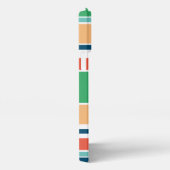 Aangepaste Zomer Sinaasappel Donkerblauw Groen Str iPhone Hoesje (Rechterkant)