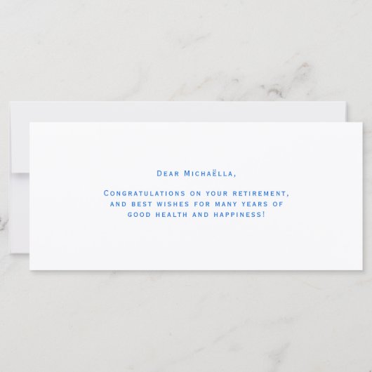 Aangepaste zomer strand blauw wit gelukkig pensioe (Achterkant)