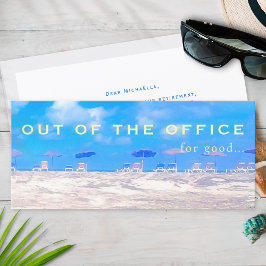 Aangepaste zomer strand blauw wit gelukkig pensioe